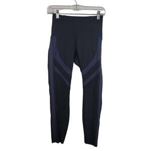 Zyia Active Black Purple Stripes Women's Hiking Walking Yoga Leggings 4